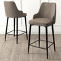 Hanah Home Taburetes de Bar Cappuccino y Negro, Marco Metal, Altura Asiento 73cm, Babyface, 45x105x43cm
